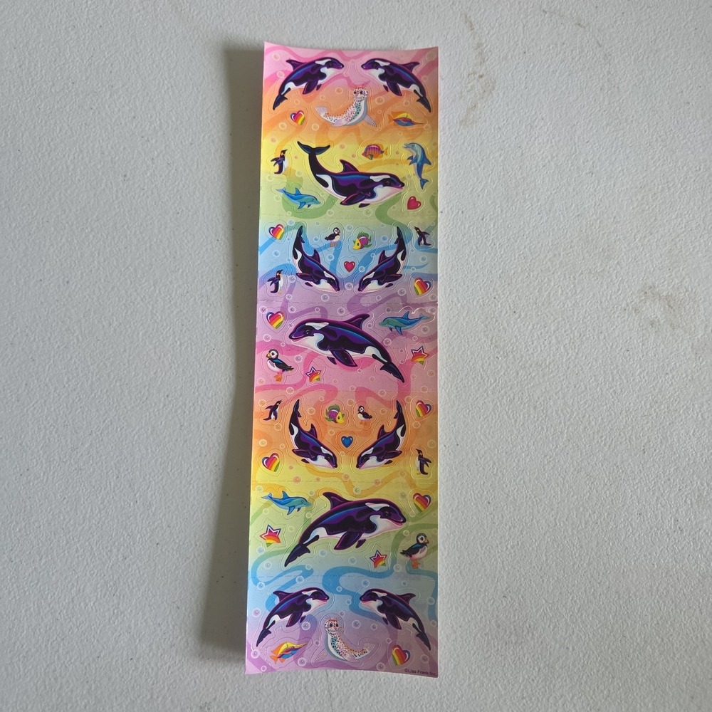 Vintage Lisa Frank Stickers S1045-4B Orca Seals Penguins Dolphins One Sheet Mint